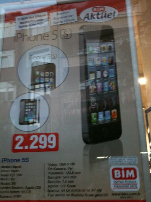  iphone 5s 2299 BİM'de