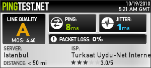  www.pingtest.net Notunuz ne çıkıyor ?