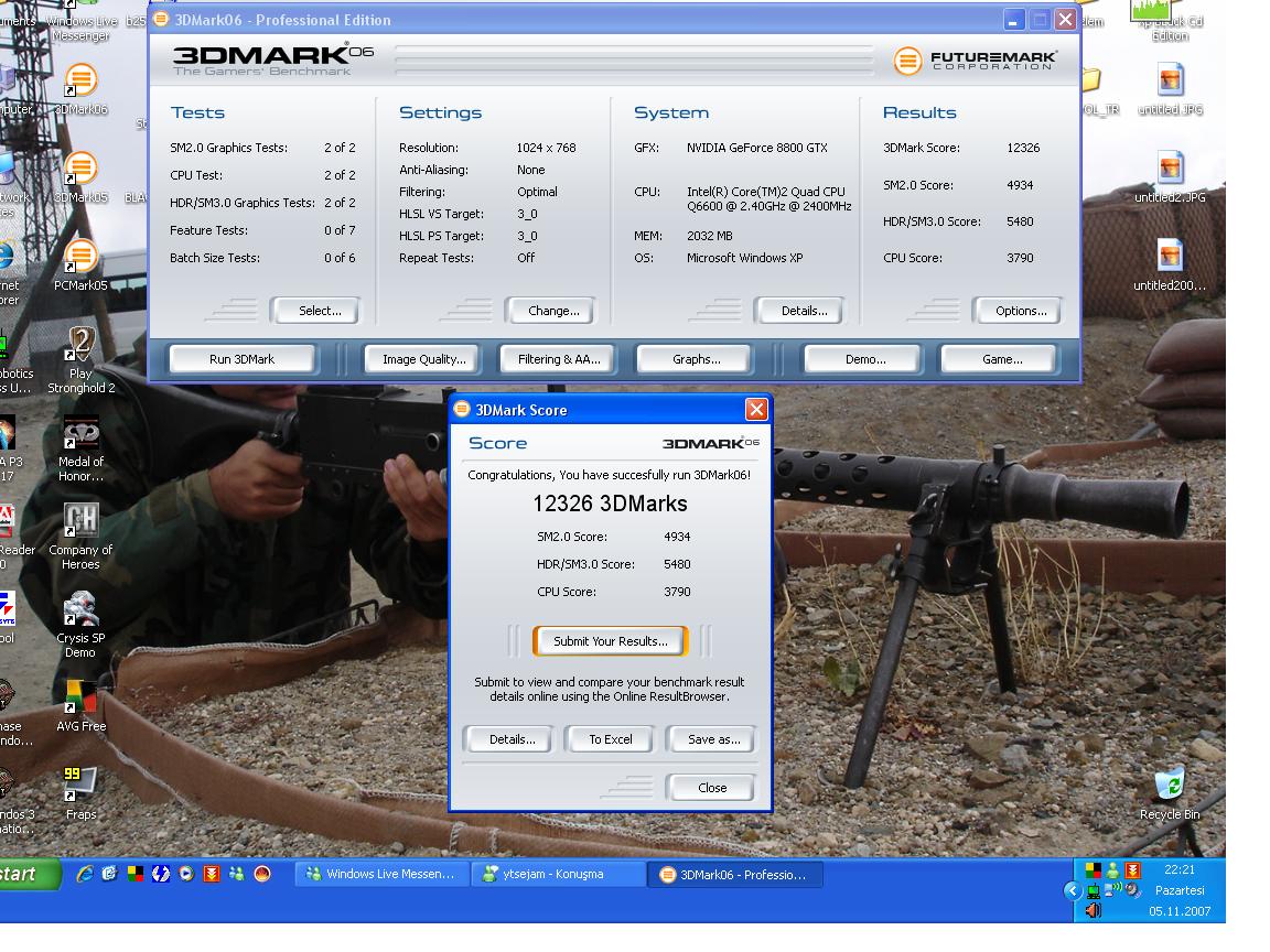  3DMARK06 TESTLERİ... Hayırlı Uğurlu Olsun