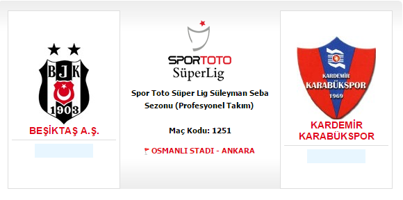  STSL Süleyman Seba Sezonu 28. Hafta Beşiktaş-K. Karabükspor 27.04.2015 20.00