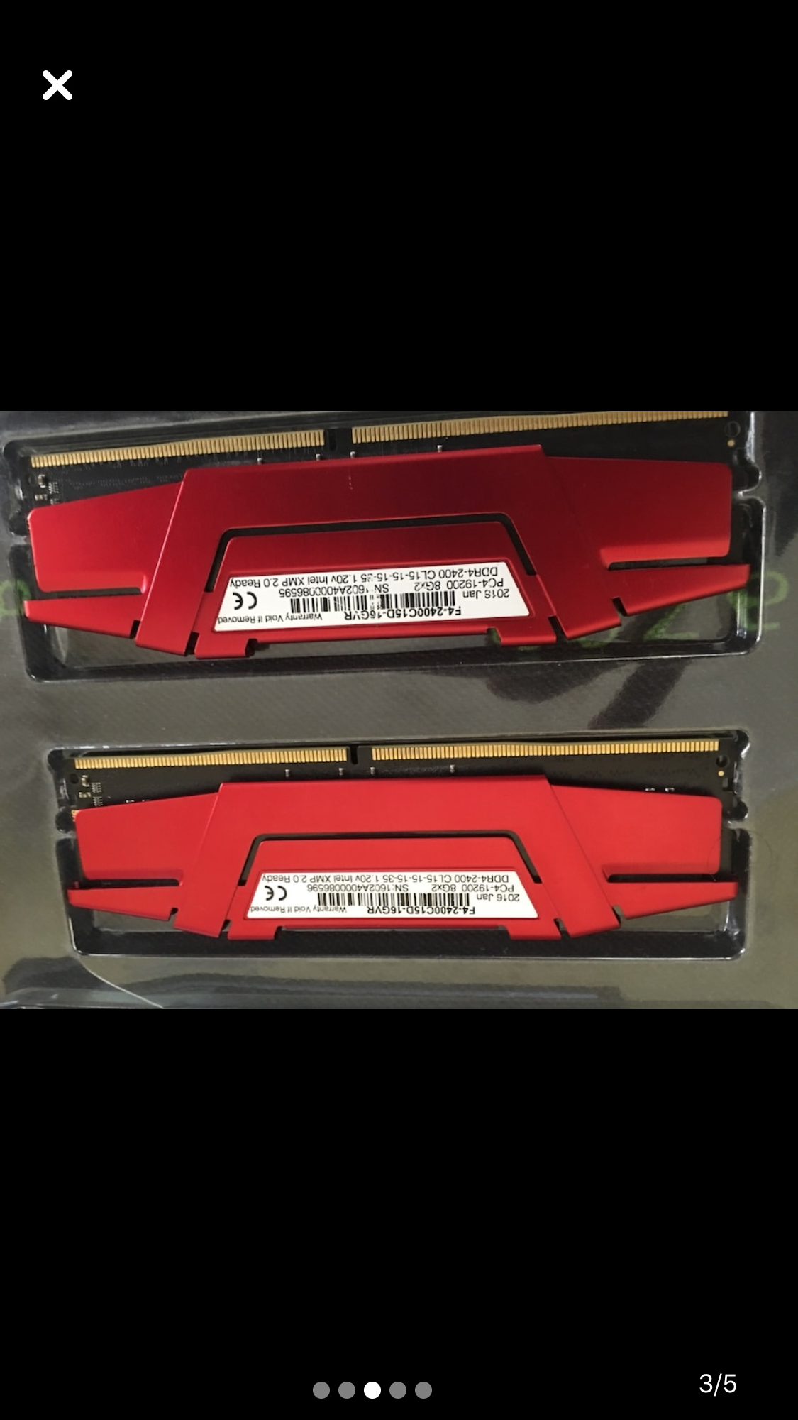 FİYAT DÜŞTÜ ! GSKILL 16GB (2x8GB) RipjawsV Kırmızı DDR4 2400MHz CL15 1.2V