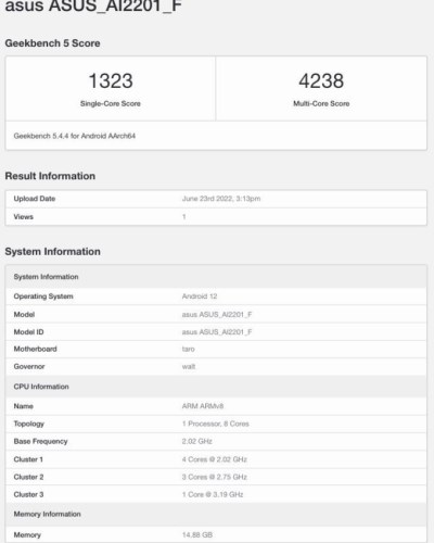 Asus ROG Phone 6, Snapdragon 8 Plus Gen 1 işlemcisiyle Geekbench'te