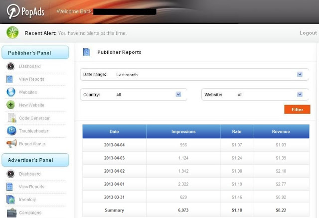  Popads.net Detaylı Anlatım Resimli-1000 ABD Hiti $4 Alt ödeme Limiti $5 Detaylı An TR Hite Yüksek mi