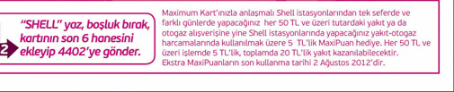  Shell'de Maximum'a Her 50TL'ye 5TL Maxipuan