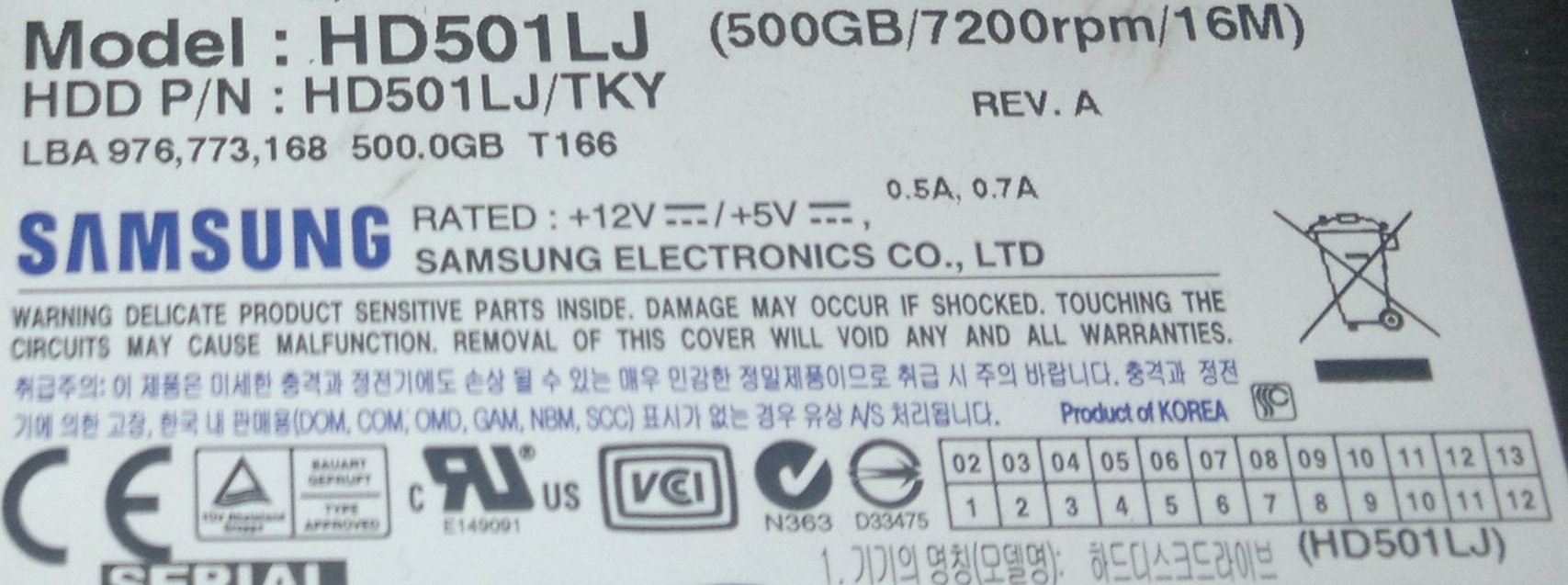  ALINIK SAMSUNG  500 GB HDD KARTI AYRINTI İÇERDE
