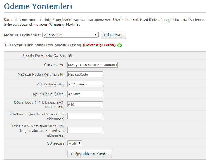  WHMCS Sanal Pos Entegrasyon Modülleri 19 Banka | YKD Script