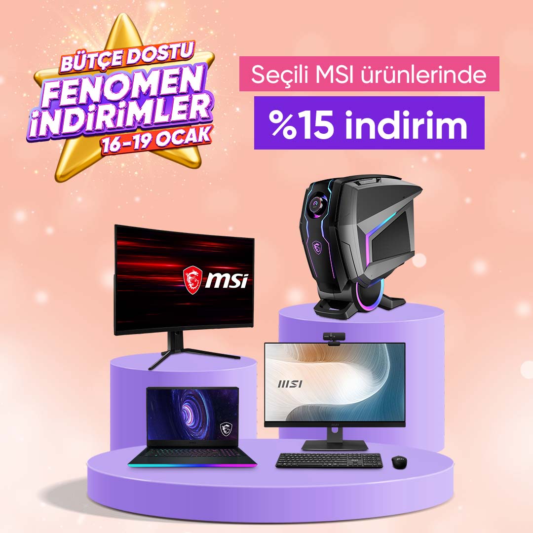 Seçili MSI Ürünlerinde Hepsiburada KDV İndirimi!