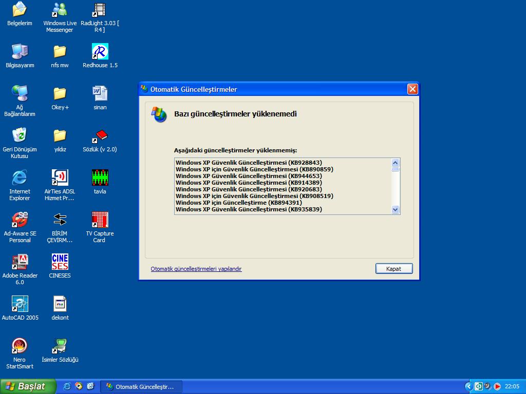  Windows XP Güvenlik Güncelleştirmesi