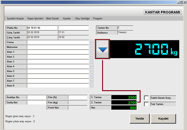 Tamamen Web Tabanlı Elektronik Tır Kamyon Kantarı YazılımI