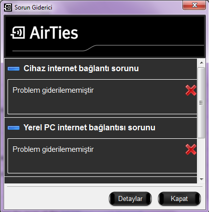  Airties 5341 İnternete Bağlanmıyor