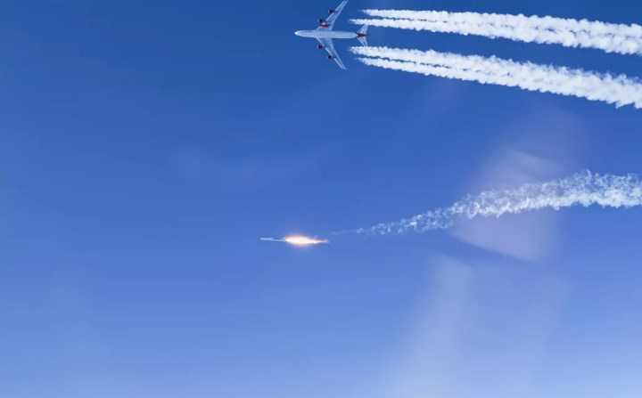 Boeing 747 üzerinden roket fırlatıldı: İşte o anlar