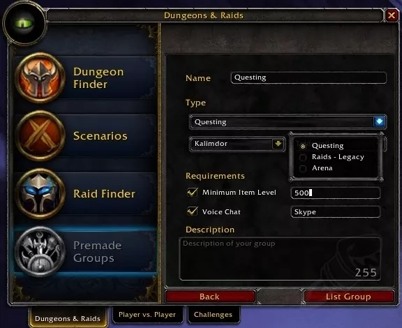  WoD Group Finder