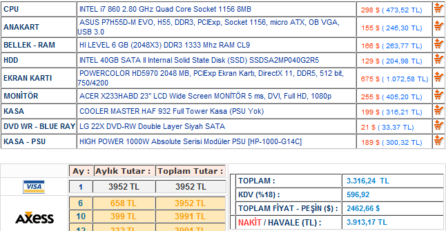  5000 TL ye kadar sistem tavsiyesi