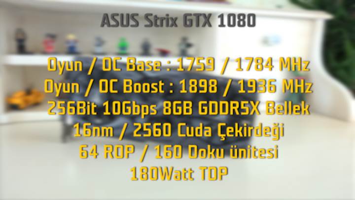 Asus Strix GTX 1080 inceleme videosu