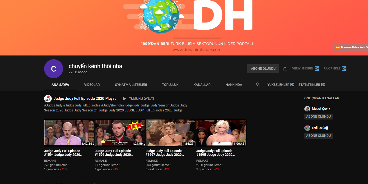 DonanımHaber YouTube kanalı çalındı mı ?