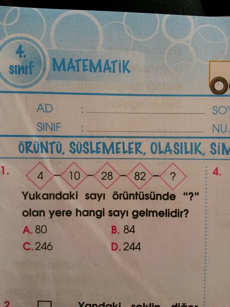  Arkadaşlar şu basit 4.sınıf sorusuna yardım edin lütfen:)