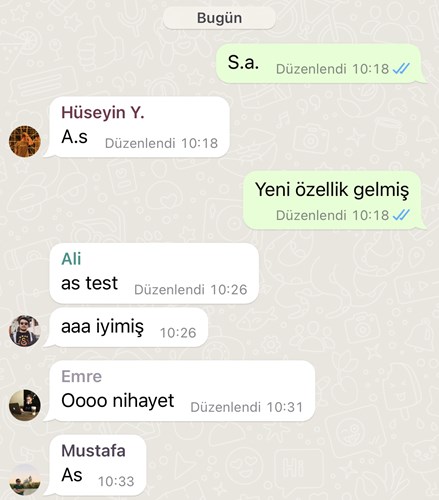 WhatsApp’ın mesaj düzenleme özelliği Türkiye’ye geldi