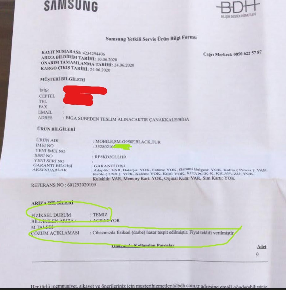 Samsung Marka Telefonlardan Uzak Durun - SERVİS REZALETİ