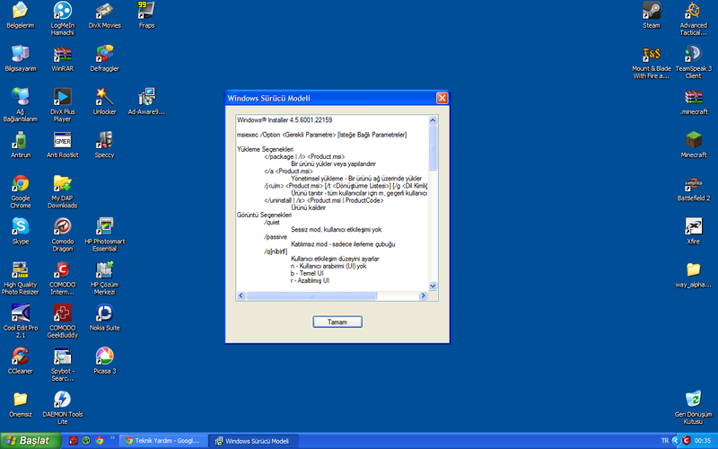  Windows Xp Sürücü Modeli Hatası(Resimli)