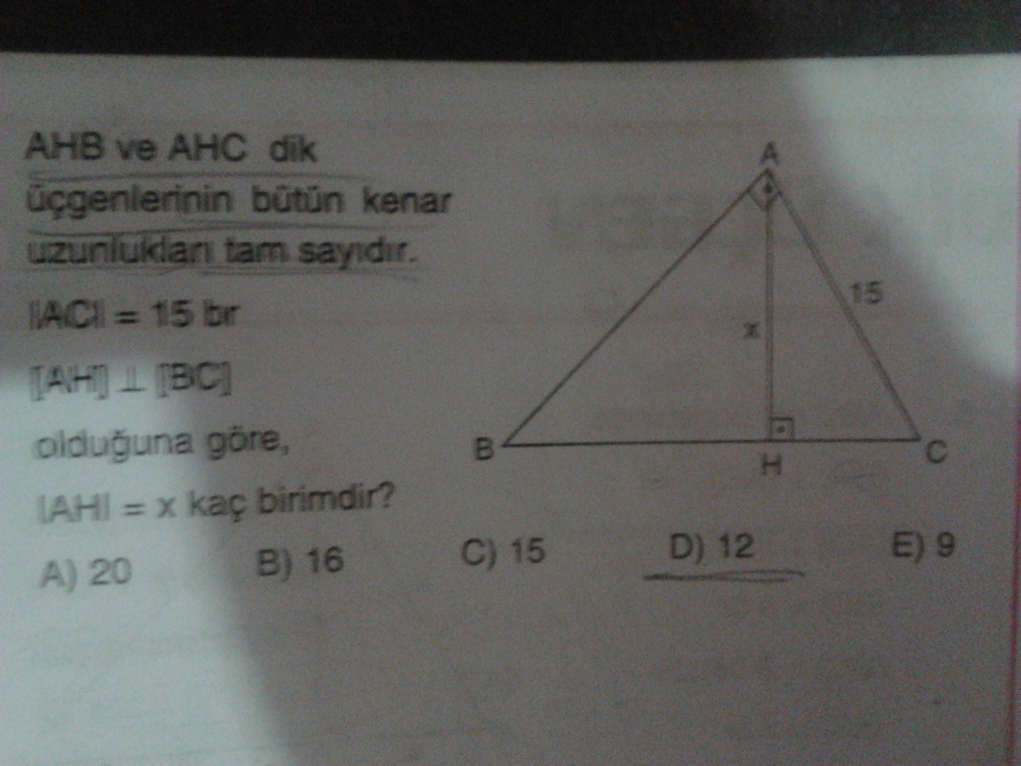  Dik üçgen sorularım