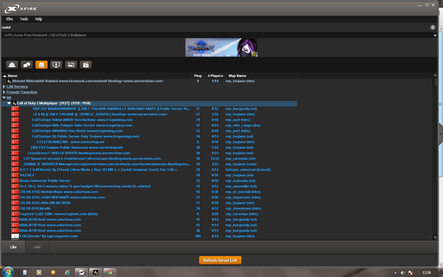  Cod2 Serverim xfire Listesinde gözükmüyor