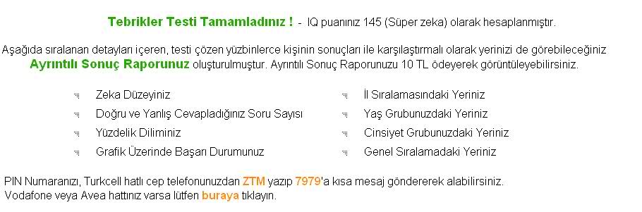  Zeka Testi Merkezi (IQ sunun kaç olduğunu bilen var mı)
