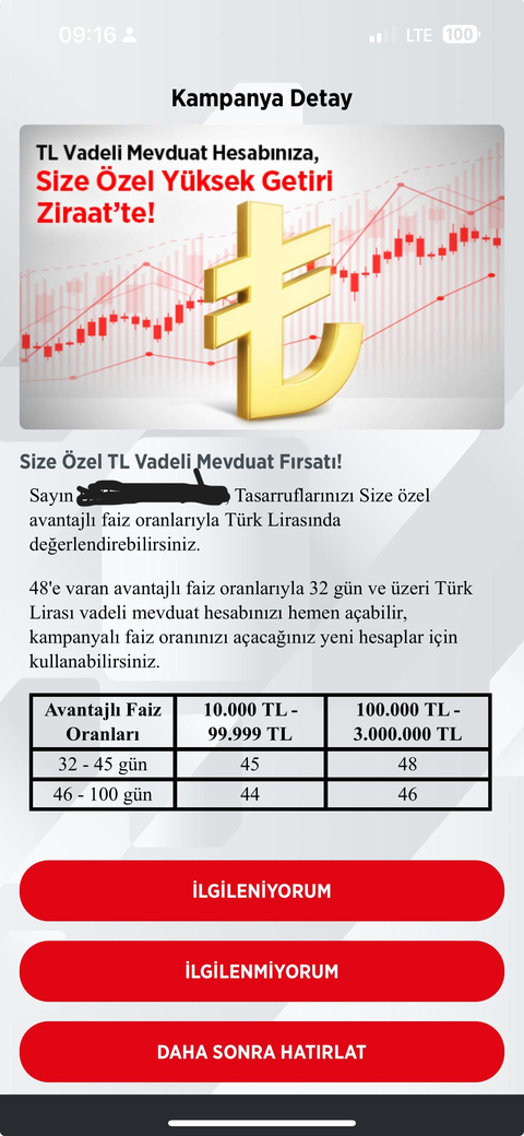 Banka Mevduat Faizleri (ARTI PUAN/Tezgah altı faiz oranları)