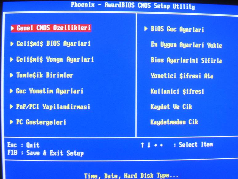  Bios menüsünü türkçeleştirme ve bios mod