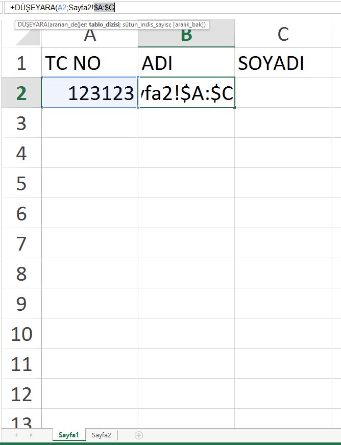 Excel'de büyük sorunum var