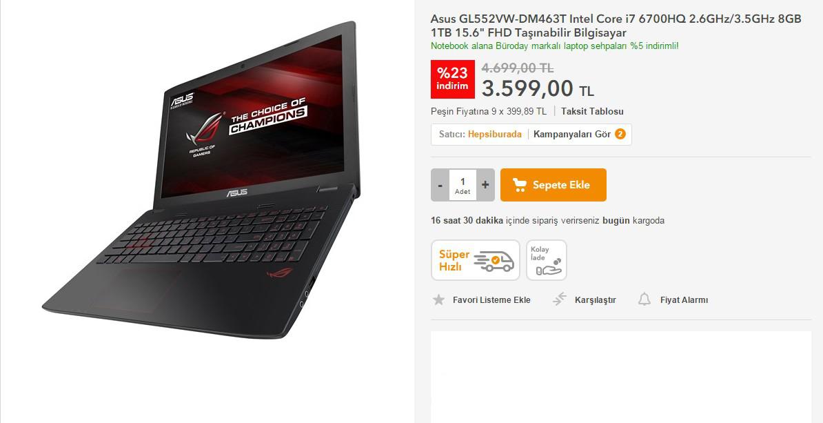  3000 tl (2700-3500) Gaming Laptop