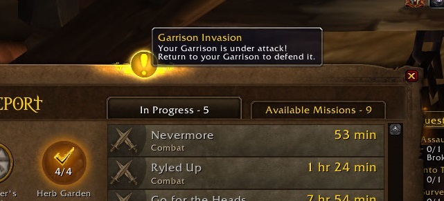  garrison invasion quest nasıl alınır?