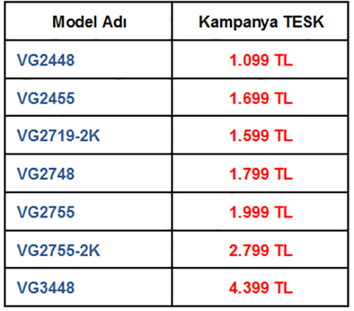 Viewsonic Monitör Kampanyası (11.12.2019 – 31.12.2019)