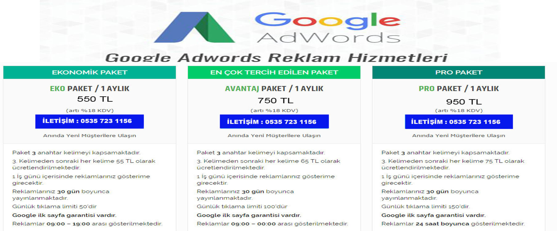 Google Adwords Reklam Hizmeti