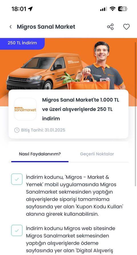 MİGROS İNDİRİM KODU PAYLAŞIMI