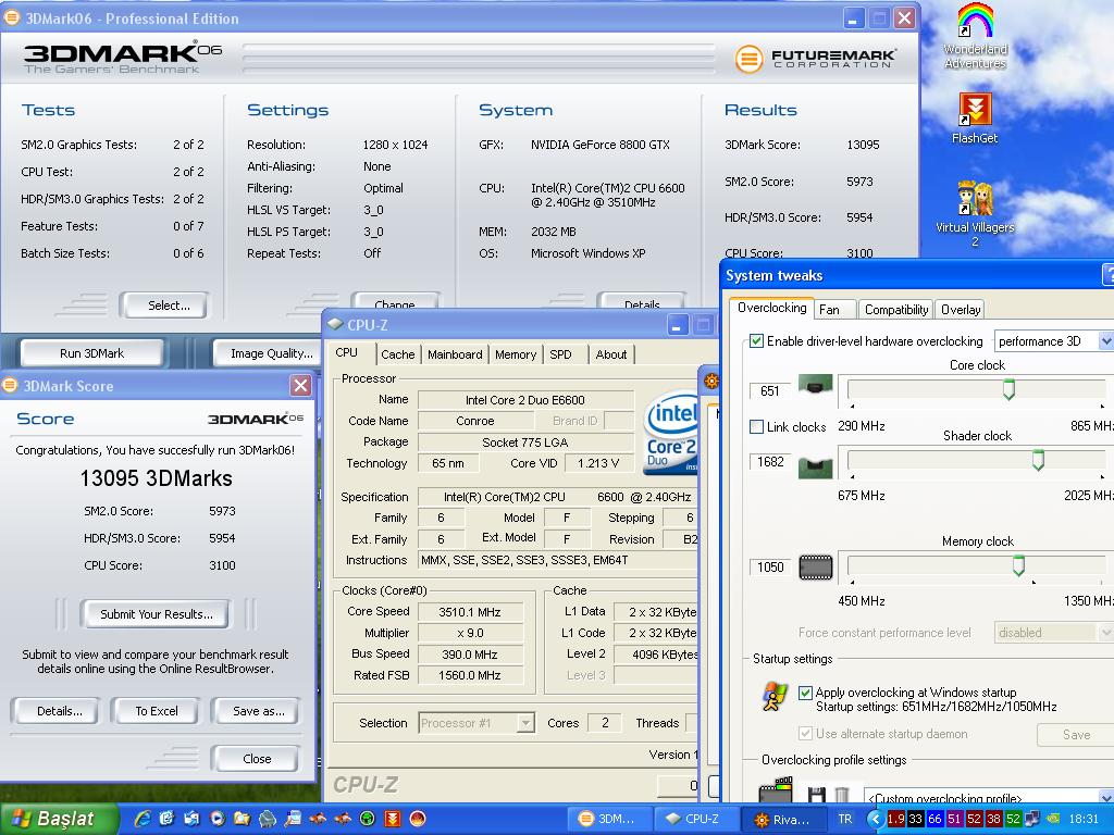  Foreceware 163.71WHQL ile 3DMARK 2006 testi