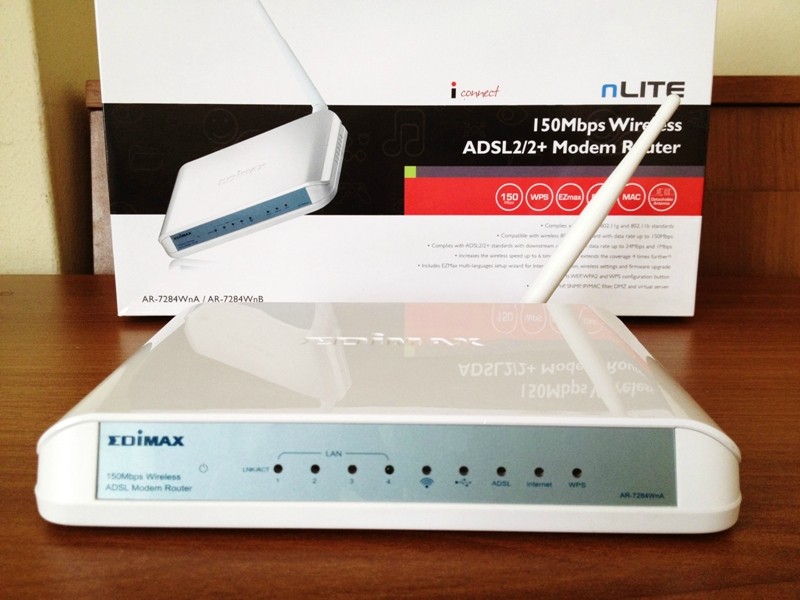  SIFIR ayarında, kutulu EDIMAX Modem (35 TL) 150MBPS nLITE ADSL2+ 4 PORT