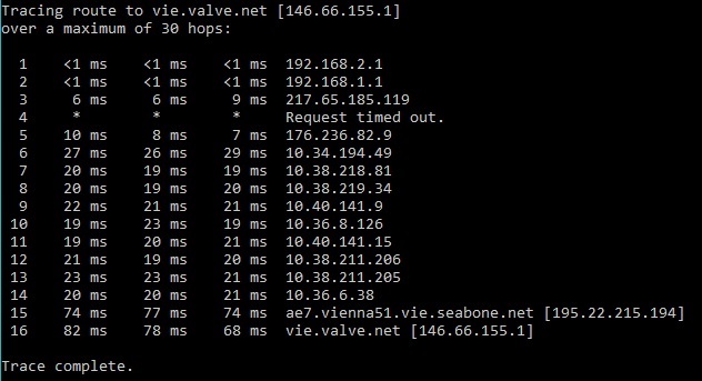 ADSL/VDSL kullanıcıları vie.valve.net tracert atar mısınız?