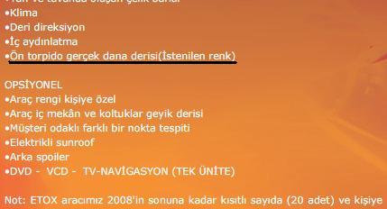  Türk Yapımı Araç ETOX Sedan Dizel ANA KONU