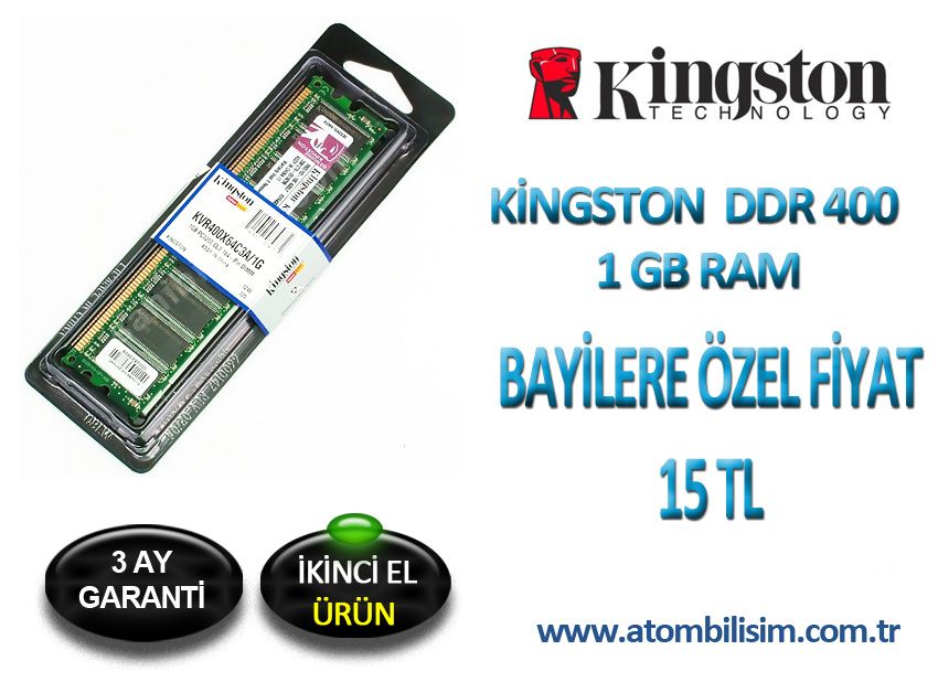  Kinsgton 1 Gb Ram de Şok Kampanya Bayilere Özel Fiyat 15 TL