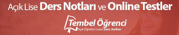  Açık Lise Ders Notları ve Online Testler