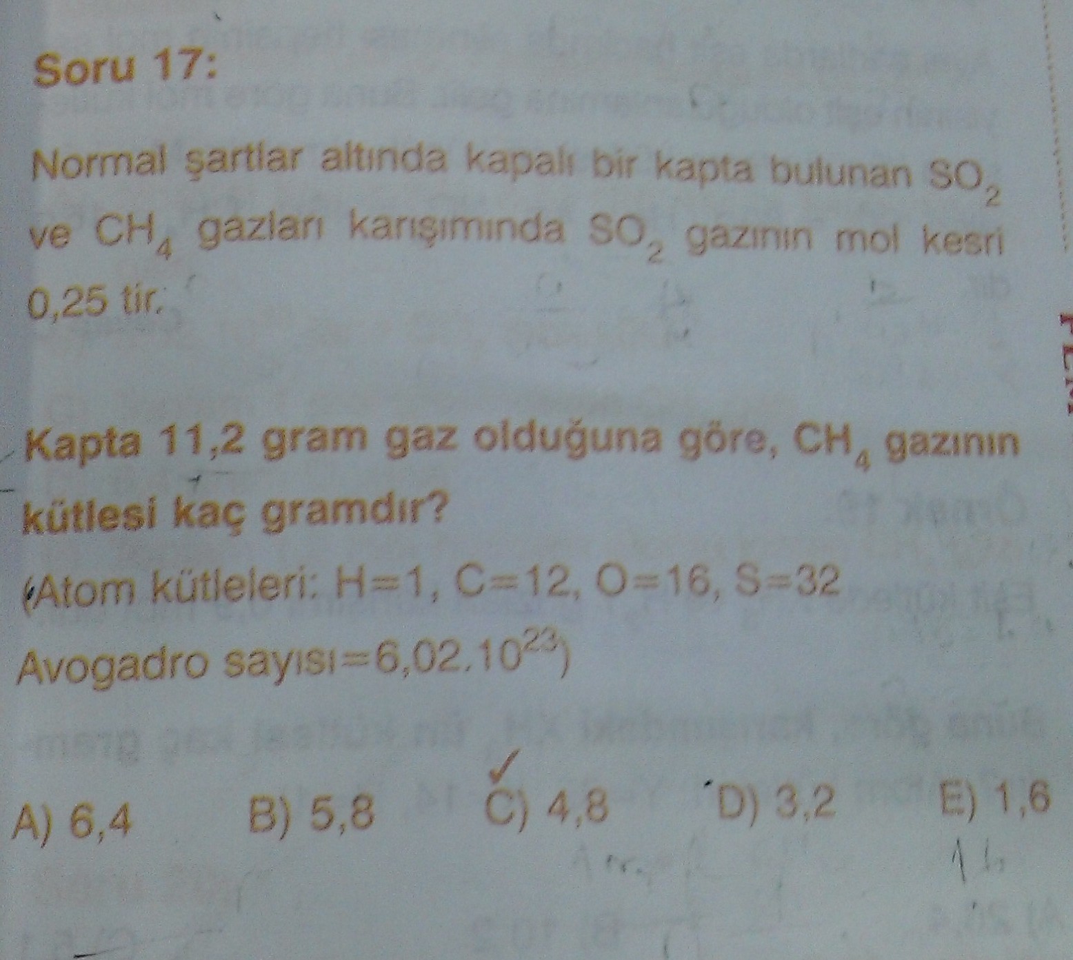  1 adet mol kesri sorusu