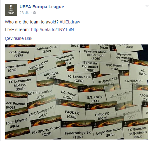  UEFA Avrupa Ligi Kura Çekimi (3.Torbadayız) - 28 Ağustos 14:00 TRT SPOR [Ana Konu]