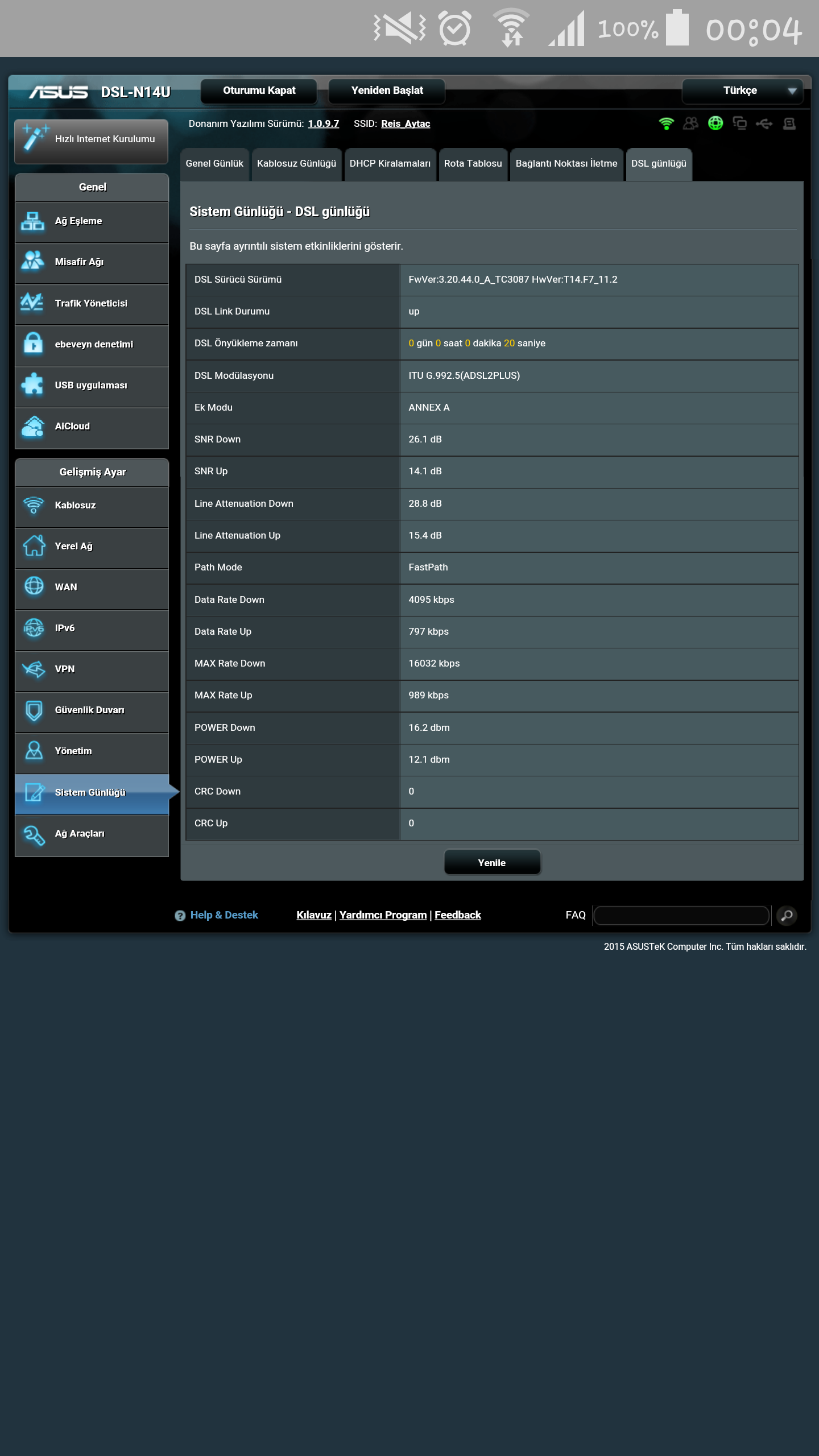  ADSL2+ 16 MBİT HIZ TESTLERİ MODEM DEĞERLERİ VE PROBLEMLERİ [GENEL BAŞLIK]