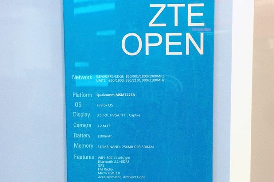 Firefox işletim sistemli ZTE Open'a ait bilgilendirme afişi sızdırıldı