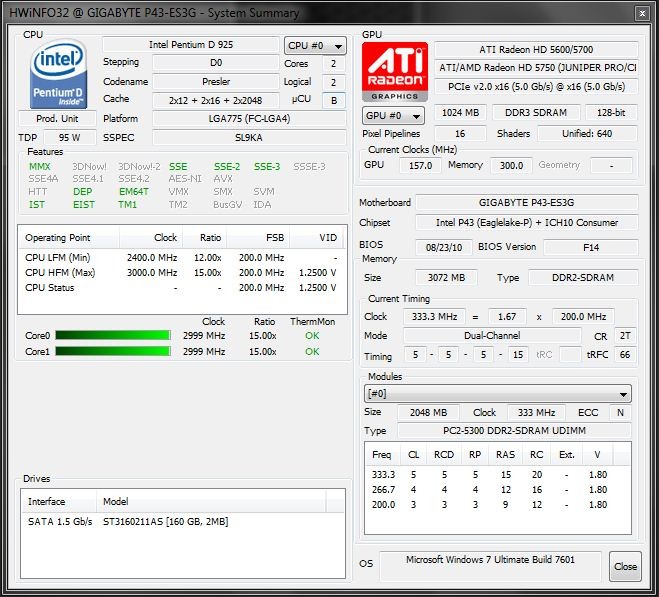  İntel pentium d 925 OC