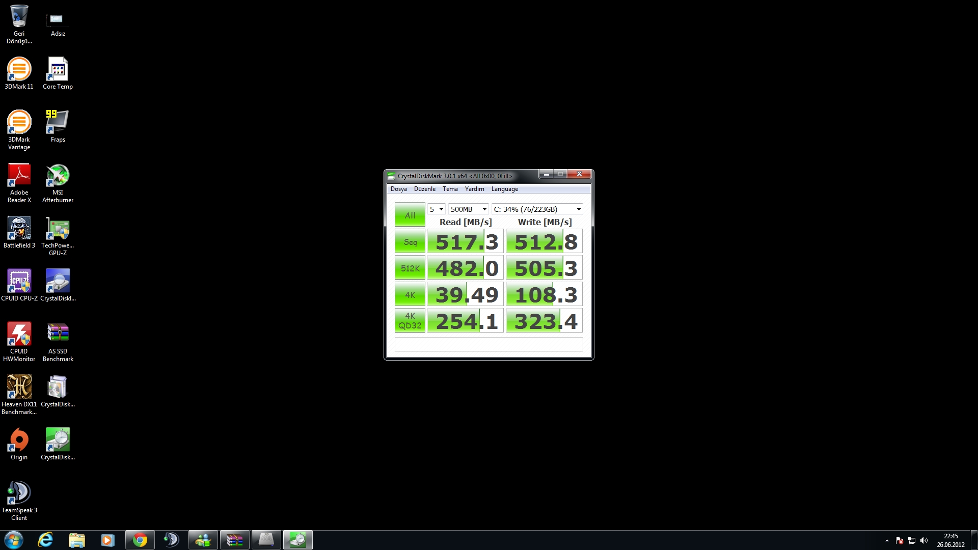  corsair force gt 240 gb ssd testleri