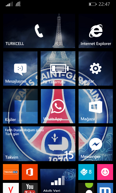  Windows Phone 8.1 Ana Ekranlarınız