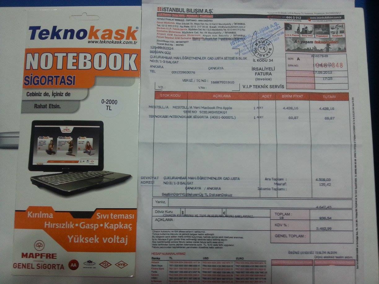  SATILDI Apple Macbook Pro 15' Retina Ekran 2.3ghz 8gb