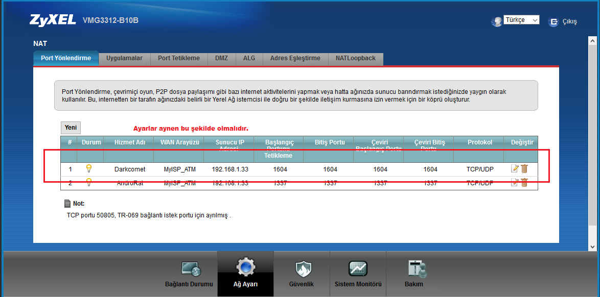 ZYXEL VMG3312-B10A/B10B Modemlerde Port Açma %100 // Detaylı Anlatım