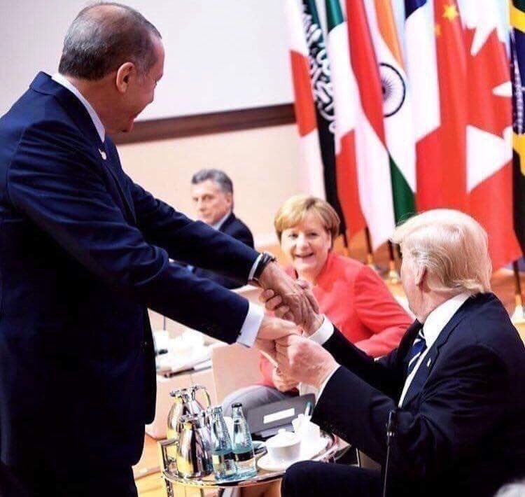 Trump ve Erdoğan'ın G20'de çekilmiş fotoğrafı.
